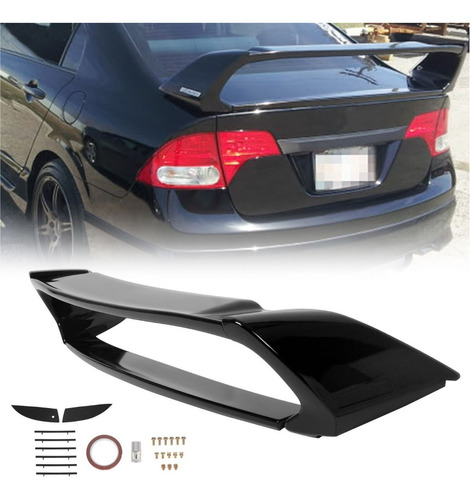 Spoiler Negro Mate Para Honda Civic Sedan 2006-2011