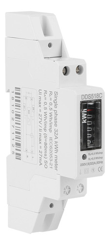 Medidor Eléctrico Monofásico Digital Lcd 220v Din Rail 5-32a