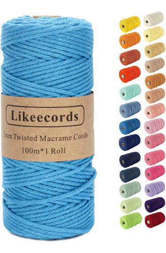 Cordón De Macramé, 3 Mm X 328 Pies, Cordón De Hilo De Algodó