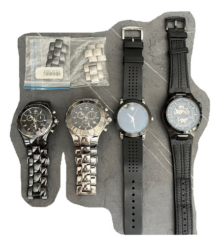 Relojes Technomarine, Bulova Y Movado Combo De 4 Relojes