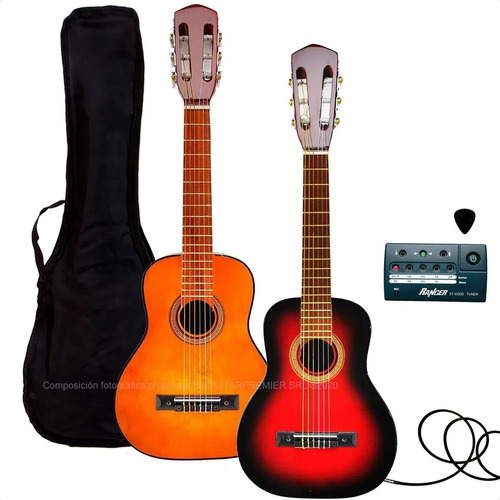 Guitarra Criolla Electroacustica Niño Afinador Funda Pua