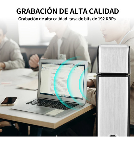 Grabadora De Voz Espía 32gb Con Micrófono Audio Usb 15 Horas De Grabación Continua