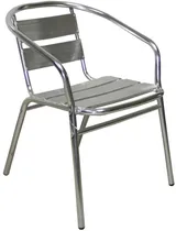 Comprar Silla Aluminio Bistro Exterior Jardin Bar Heladeria Apilable Color Gris Bistró: Sillas, bancos y sillones de jardín