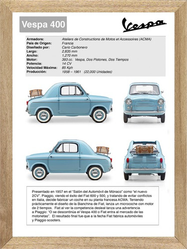  Vespa 400 Autos Cuadros Posters Carteles  M231