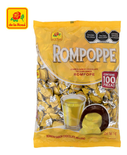 Chocolate Romoppe 100 Piezas, Relleno De Rompope.