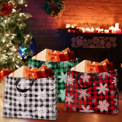 36 Bolsas De Regalo De Navidad Grandes Y Reutilizables De Ab