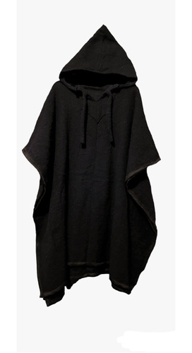 Poncho, Jorongo Negro Afelpado Unisex 