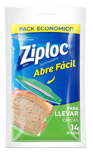 Ziploc Bolsa Para Llevar Chica 14 Unidades
