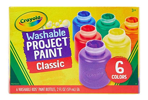 Pintura De Crayola Lavable Para Niño 6 Colores Surtidos 2 Oz