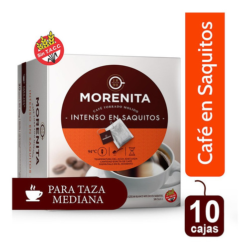 Morenita Cafe En Saquitos 20 Saquitos 5 Gr X 10 Cajas