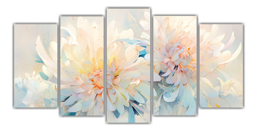 250x125cm Set De Cuadros Conceptuales De Crisantemos Flores