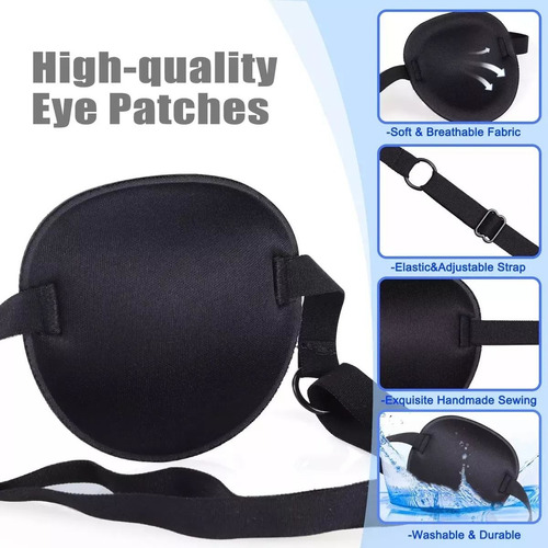 2 Pzs Parche Para Ojo 3d Ideal Estrabismo Ajustable Ocular