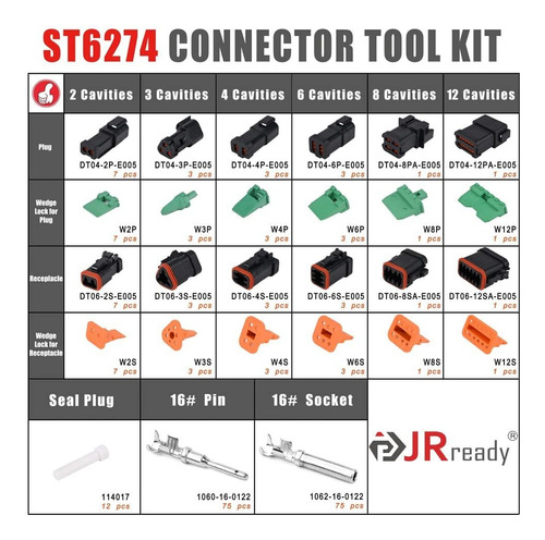 Jrready St6274 Kit Conector Dt Deutsch Mejorado Sellado