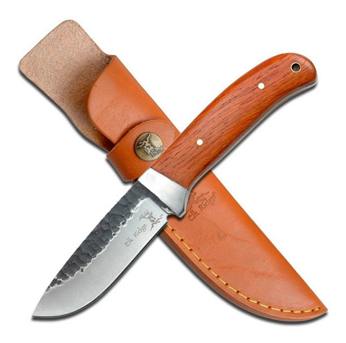 Cuchillo De Cacería Full Tang Elk Ridge 268 Cn Funda De Piel