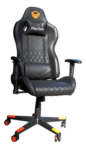 Silla Gamer Meetion Chr14 Negro Cuero Sintetico Hasta 150kg 