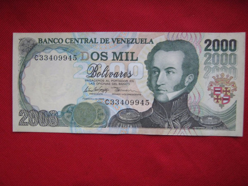 Venezuela 2000 Bolívares 10 Febrero 1998