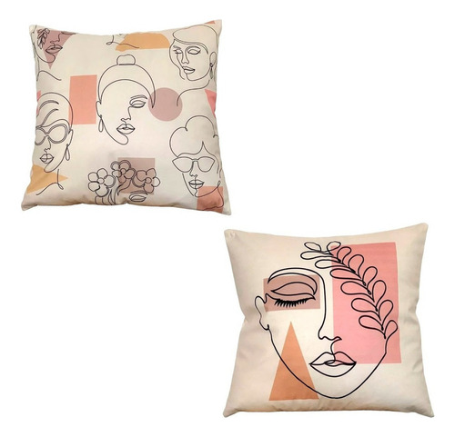 B 2 Fundas Almohadas Arte Abstracto Mujeres Moderno Boho