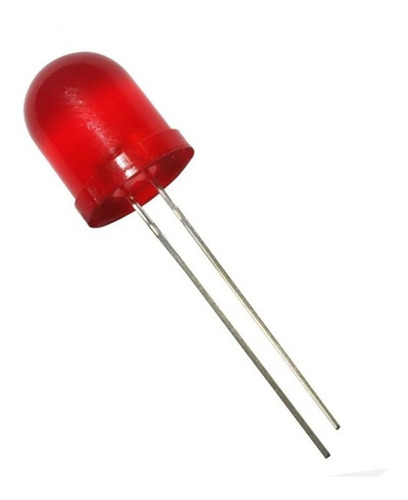 Led 10mm Rojo, Lente Difuso (lote De 10 Unid)