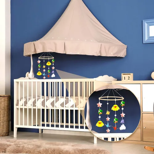Guardera Mvil Cuna Cama Campana Techo Campana Viento Madera