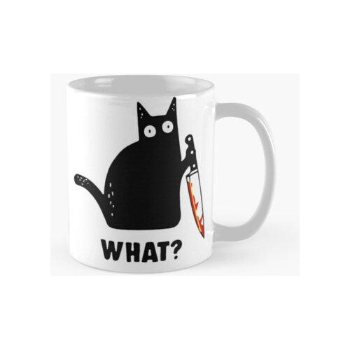 Taza Gato Con Cuchillo Mem. Calidad Premium