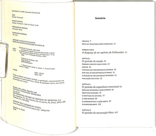 Constantin Stanislavski - A Preparação Do Ator / A Construção Do Personagem / A Criação De Um Papel - 3 Volumes (Usado)