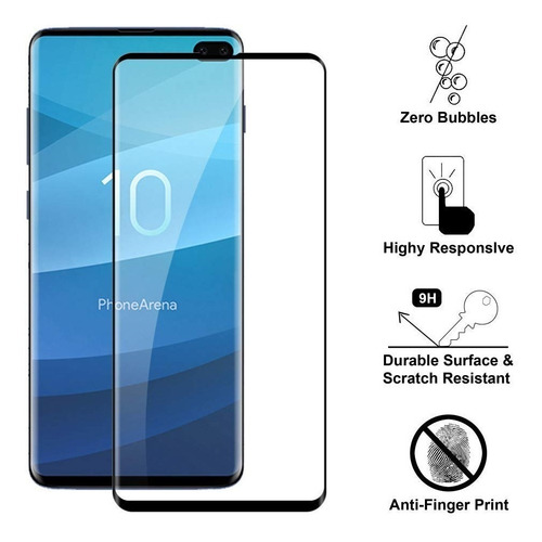 Protector Pantalla Samsung S10 Plus Vidrio Full Pega 10d Tie