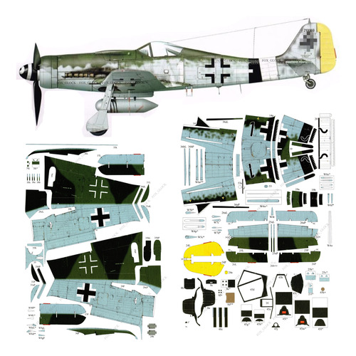 Focke Wulf Fw 190 D-9 Escala 1.33 Papercraft