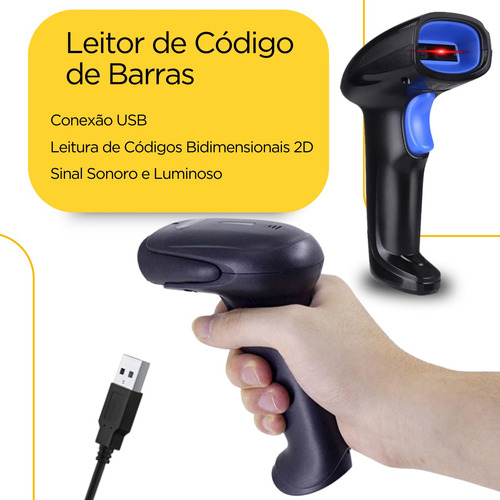 Leitor De Código De Barras 2d 1d Usb Pc E Celular Qr Code