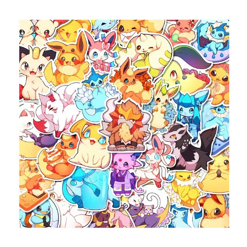 50 Stickers Anime Manga Pokemon Calcomanías Pegatina Kawaii