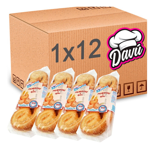 Galletas Davu Artesanal Palmerita  100gr 12unidades