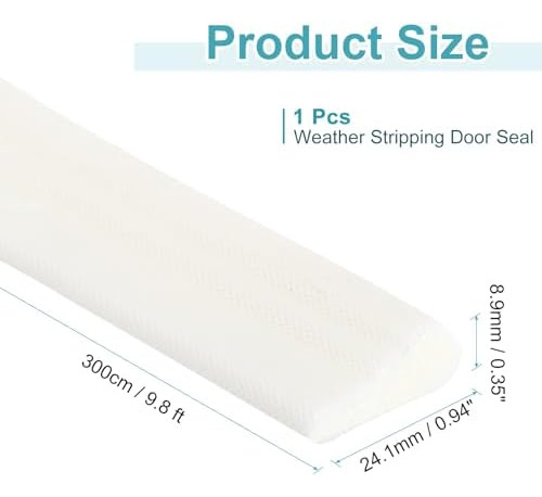 Weather Stripping Door Seal, 9.8 Pies Self-adhesive Pu Foam