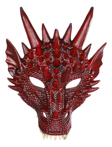 4 Máscara De Cosplay Máscara De Media Cara Dinosaurio Rojo