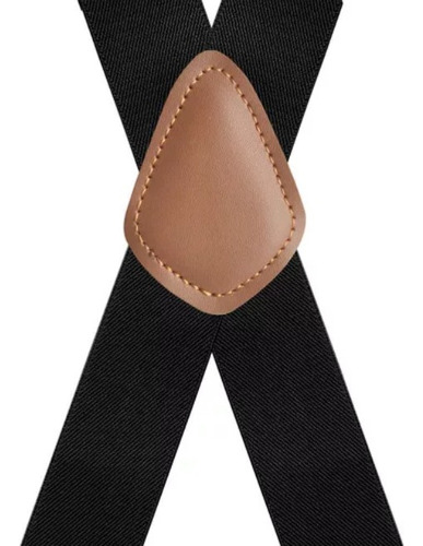 Tirantes Negros Con 4 Clips Y Hebilla Para Hombre Adulto
