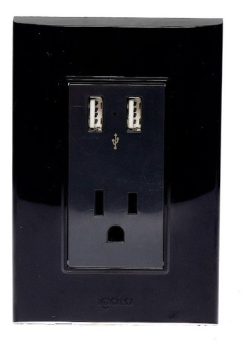 Placa Con Contacto Con Usb Doble 15a, Lugano Color Negro