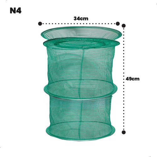 Samburá Viveiro Para Peixe De Nylon Com Tampa 49x34cm Summer Cor Verde