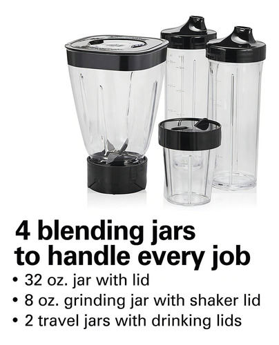 Hamilton Beach Stay Or Go Blender Con Tarro De 32 Oz, Amolad