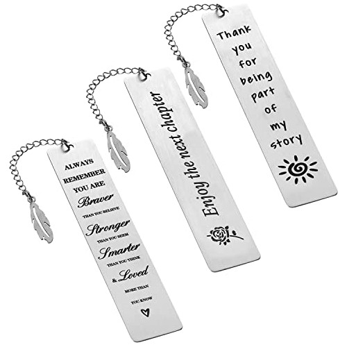 3pcs 5.1x1 Inch Inspirational Bookmarks, Metal Teacher ...