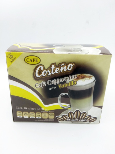 Café Costeño Capuchino Vainilla 6 Cajas Con 10 Sobres C/u