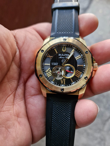 Reloj Automático Marine Star De Bulova 98a272 Para Hombre Negro Dorado Negro (Usado)