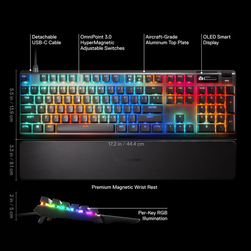 Teclado Steelseries Apex Pro Gen 3 Omnipoint 3.0 Rgb Usb-c