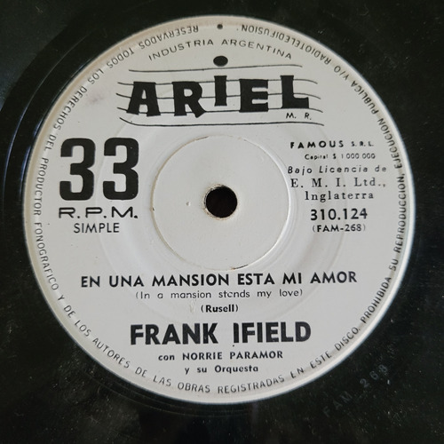 Frank Ifield Mansion Amor Oportunidad Más Chance Vinilo Simp