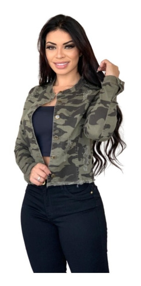 jaqueta jeans feminina verde militar