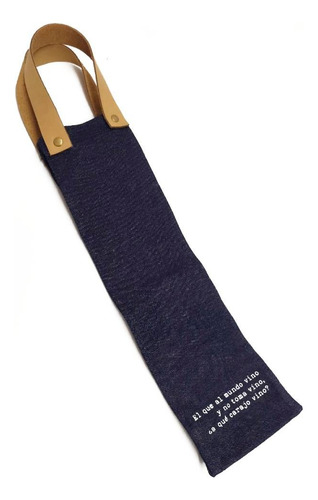 Bolsa Jean Y Cuero Para Botella De Vino Factura A O B