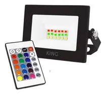 Comprar Reflector Led Rgb Multicolor 20w Exterior Control Remoto Carcasa Negro