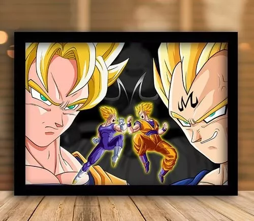 Quadro decorativo Poster Desenho Vegeta Super Sayajin Anime para