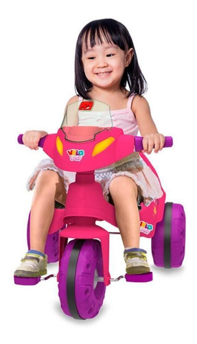 Triciclo Mototico Velobaby 357 C/haste De Passeio/pedal Rosa