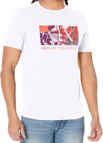 Playera Armani Exchange Blanca Hombre