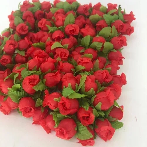 144 Mini Rosas Cor Amarela Flores Artificiais Lembrancinha