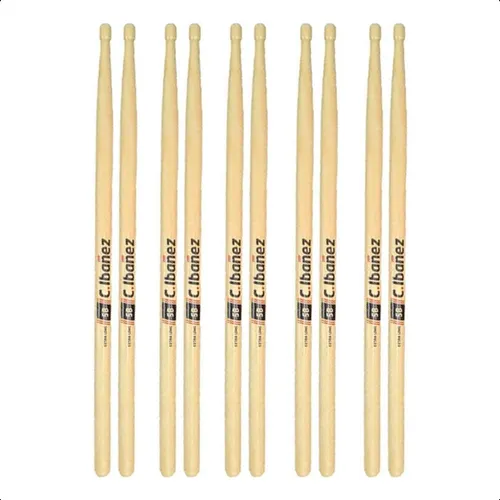 comprar Kit 5 Pares Baqueta 5b Extra Longa Ponta De Madeira C.ibanez