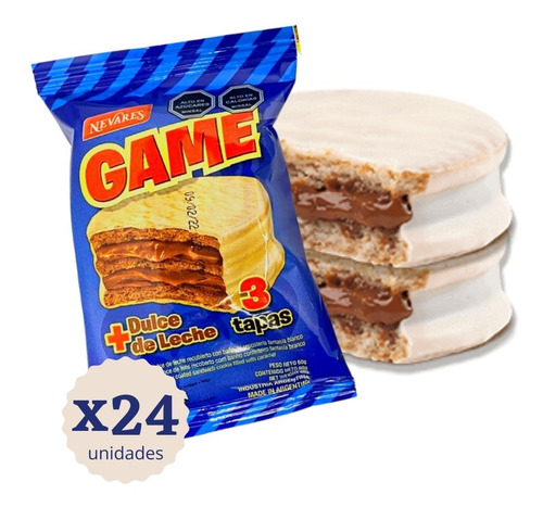 Alfajores Game Nevares X24 Blancos